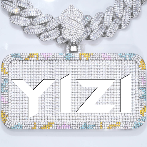 CUSTOM LETTER NECKLACE 3D COLORFUL SQUARE