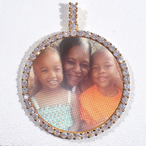 LARGE 3D CIRCLE CUSTOM PICTURE PENDANT