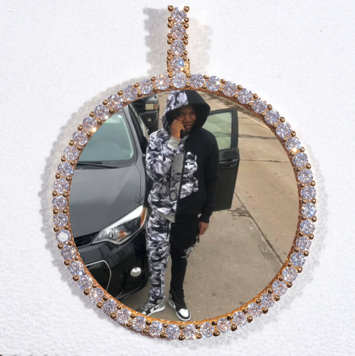 LARGE 3D CIRCLE CUSTOM PICTURE PENDANT