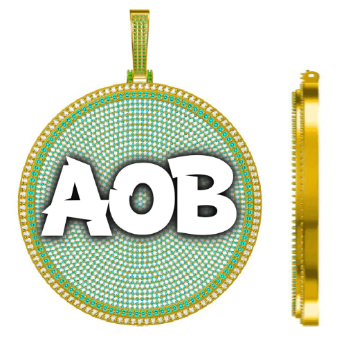 CUSTOM LETTER NECKLACE 3D BIG DISC