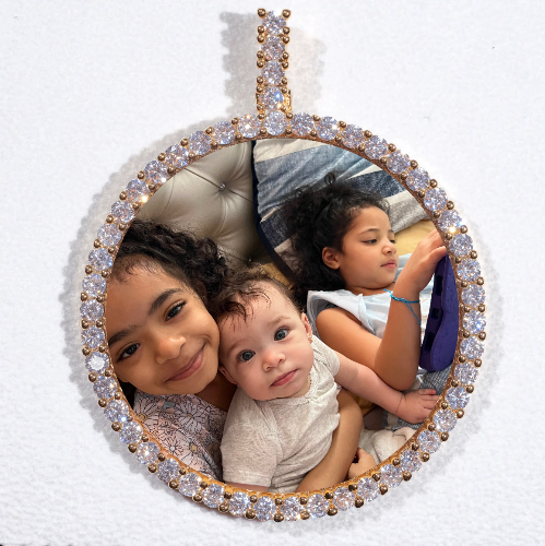LARGE 3D CIRCLE CUSTOM PICTURE PENDANT