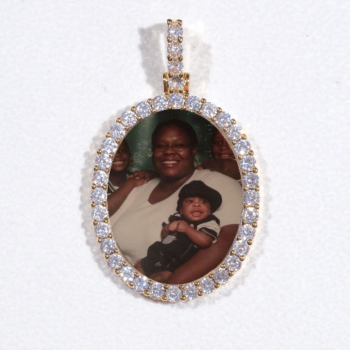3D Oval Custom Picture Pendant