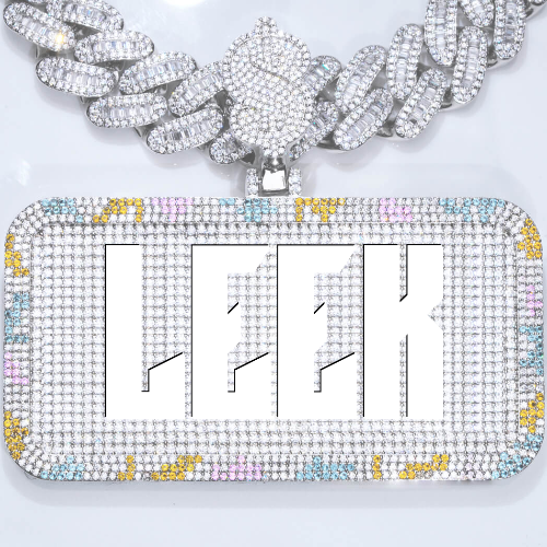 CUSTOM LETTER NECKLACE 3D COLORFUL SQUARE