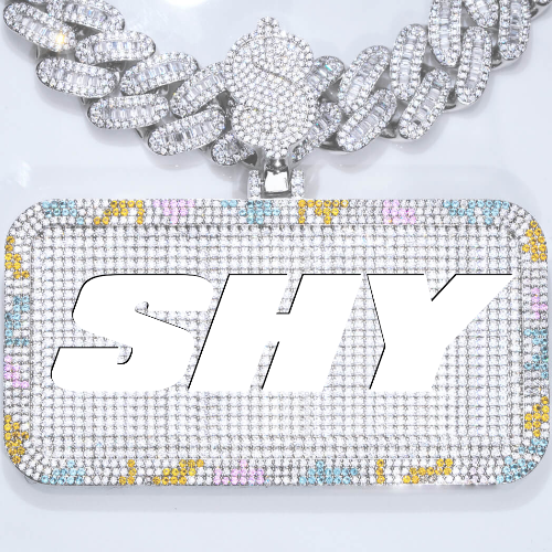 CUSTOM LETTER NECKLACE 3D COLORFUL SQUARE