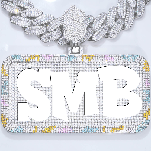 CUSTOM LETTER NECKLACE 3D COLORFUL SQUARE