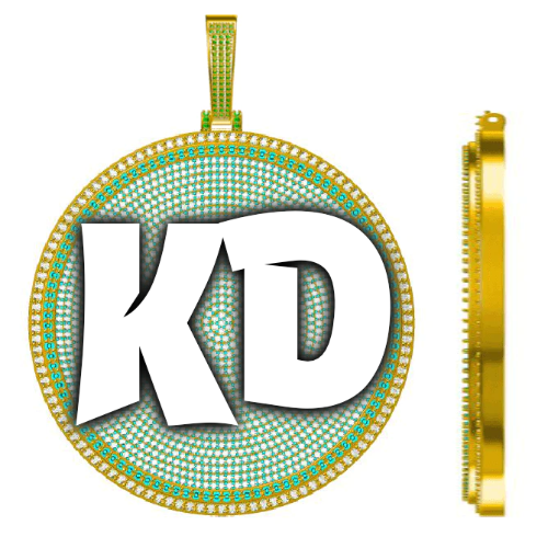 CUSTOM LETTER NECKLACE 3D BIG DISC