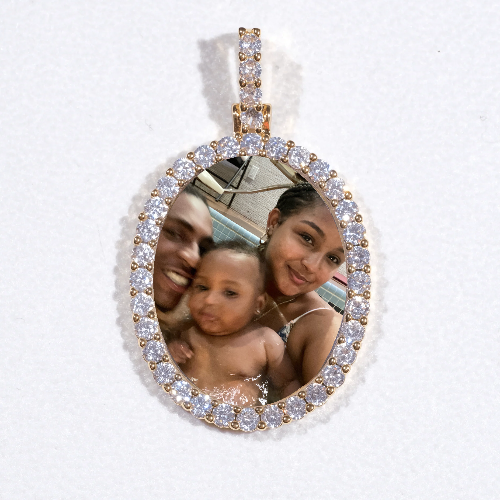 3D Oval Custom Picture Pendant