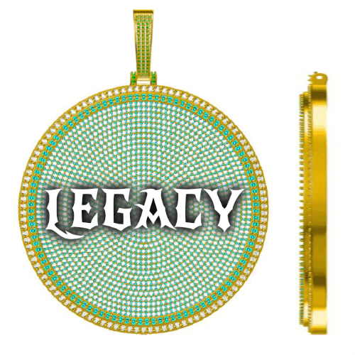 CUSTOM LETTER NECKLACE 3D BIG DISC