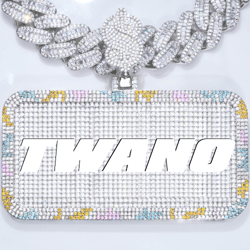 CUSTOM LETTER NECKLACE 3D COLORFUL SQUARE