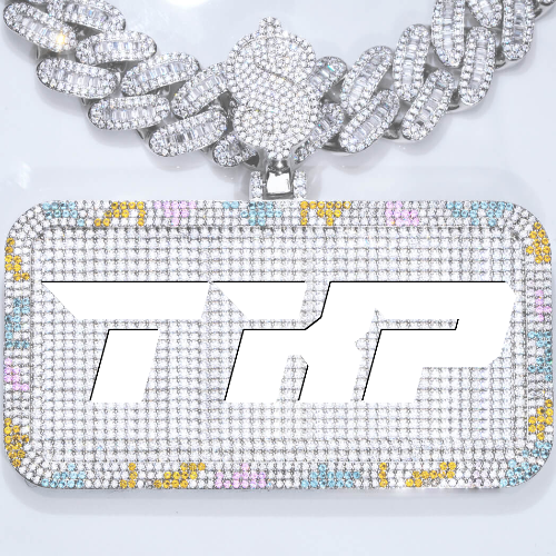 CUSTOM LETTER NECKLACE 3D COLORFUL SQUARE