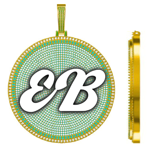 CUSTOM LETTER NECKLACE 3D BIG DISC