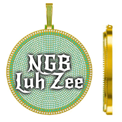 CUSTOM LETTER NECKLACE 3D BIG DISC