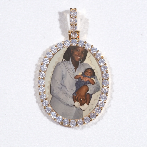 3D Oval Custom Picture Pendant