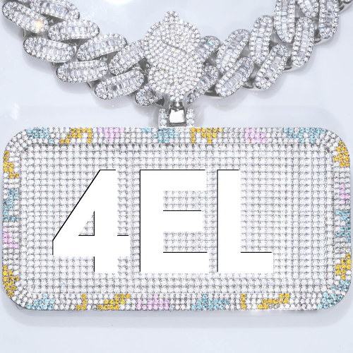 CUSTOM LETTER NECKLACE 3D COLORFUL SQUARE