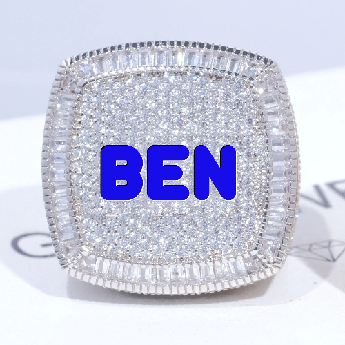 CUSTOM LETTER 3D ICED RING