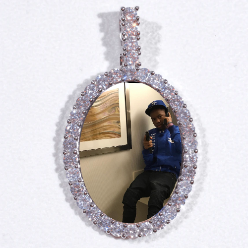 Large 3D Oval Custom Picture Pendant