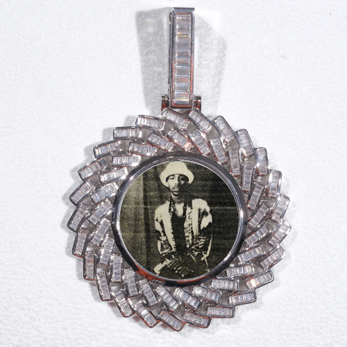 Large 3D Baguette Custom Picture Pendant