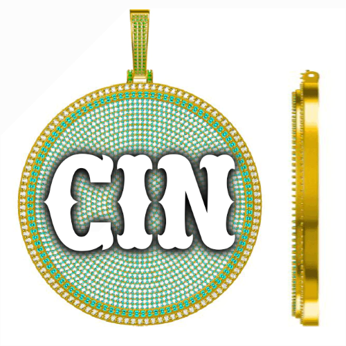 CUSTOM LETTER NECKLACE 3D BIG DISC