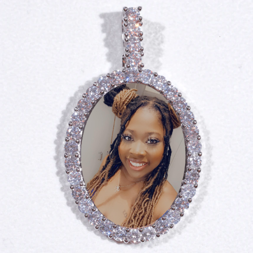 Large 3D Oval Custom Picture Pendant