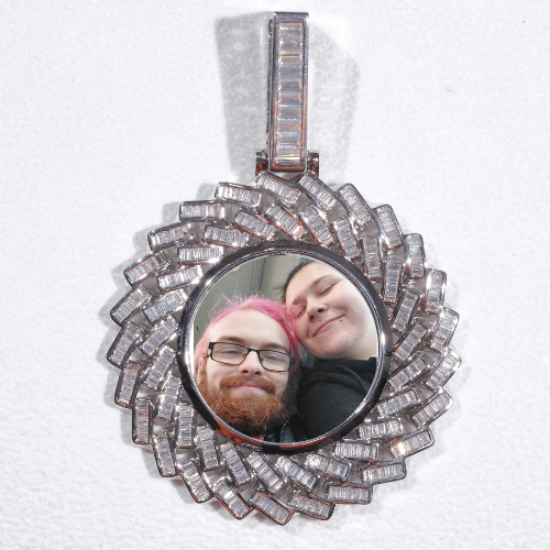 Large 3D Baguette Custom Picture Pendant