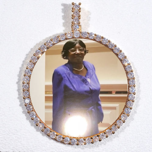 LARGE 3D CIRCLE CUSTOM PICTURE PENDANT