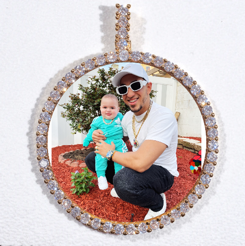LARGE 3D CIRCLE CUSTOM PICTURE PENDANT