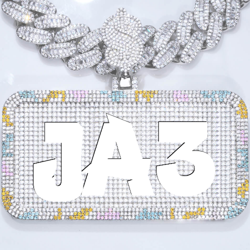 CUSTOM LETTER NECKLACE 3D COLORFUL SQUARE