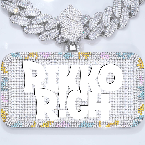 CUSTOM LETTER NECKLACE 3D COLORFUL SQUARE