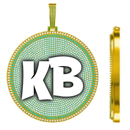 CUSTOM LETTER NECKLACE 3D BIG DISC