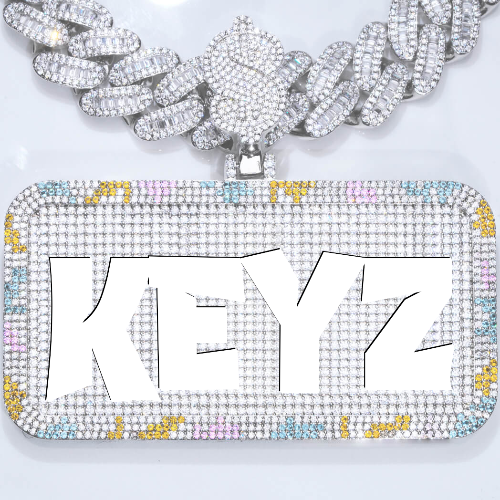 CUSTOM LETTER NECKLACE 3D COLORFUL SQUARE