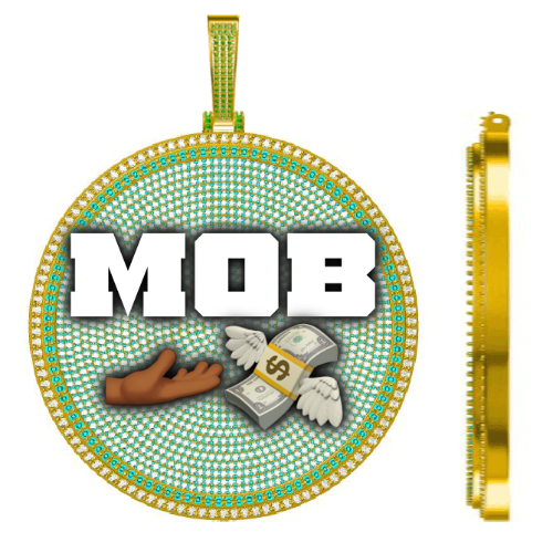 CUSTOM LETTER NECKLACE 3D BIG DISC