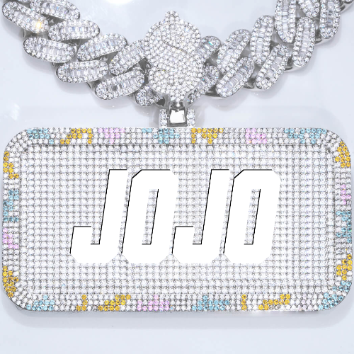 CUSTOM LETTER NECKLACE 3D COLORFUL SQUARE
