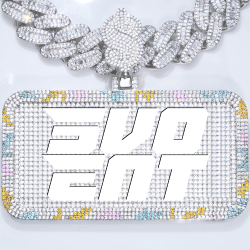 CUSTOM LETTER NECKLACE 3D COLORFUL SQUARE
