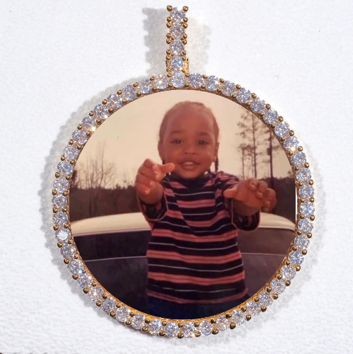 LARGE 3D CIRCLE CUSTOM PICTURE PENDANT