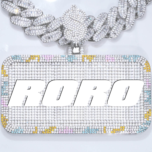 CUSTOM LETTER NECKLACE 3D COLORFUL SQUARE