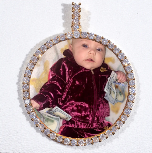 LARGE 3D CIRCLE CUSTOM PICTURE PENDANT