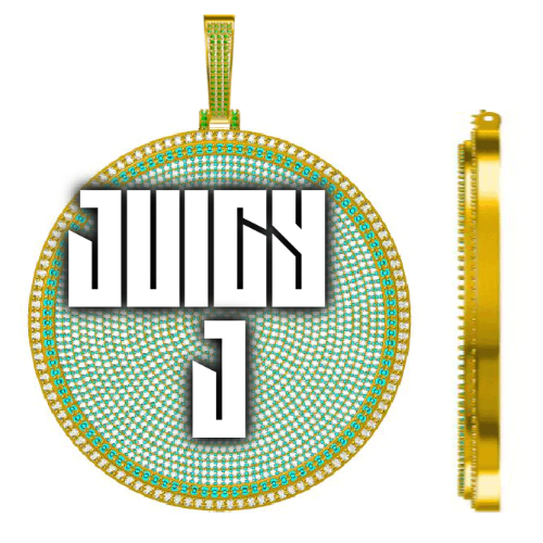 CUSTOM LETTER NECKLACE 3D BIG DISC