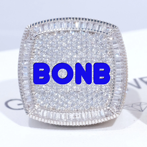 CUSTOM LETTER 3D ICED RING