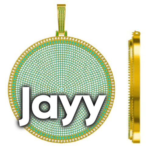 CUSTOM LETTER NECKLACE 3D BIG DISC