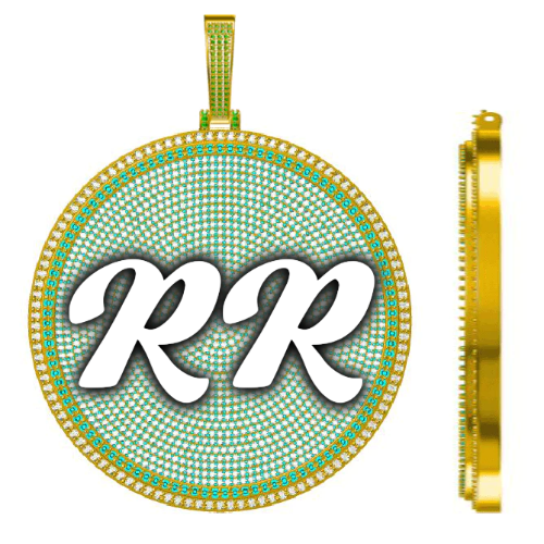 CUSTOM LETTER NECKLACE 3D BIG DISC