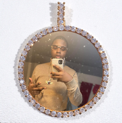 LARGE 3D CIRCLE CUSTOM PICTURE PENDANT