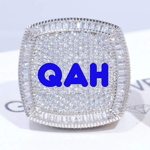 CUSTOM LETTER 3D ICED RING