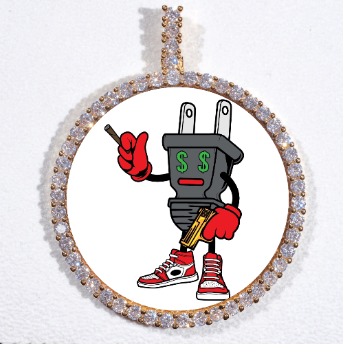 LARGE 3D CIRCLE CUSTOM PICTURE PENDANT