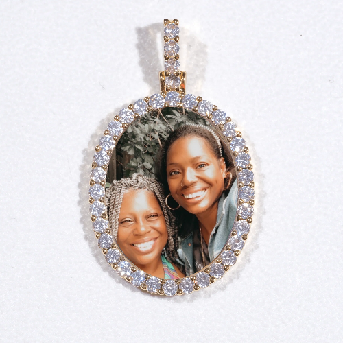 3D Oval Custom Picture Pendant