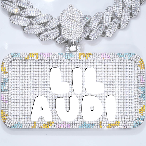 CUSTOM LETTER NECKLACE 3D COLORFUL SQUARE