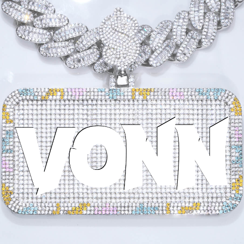 CUSTOM LETTER NECKLACE 3D COLORFUL SQUARE