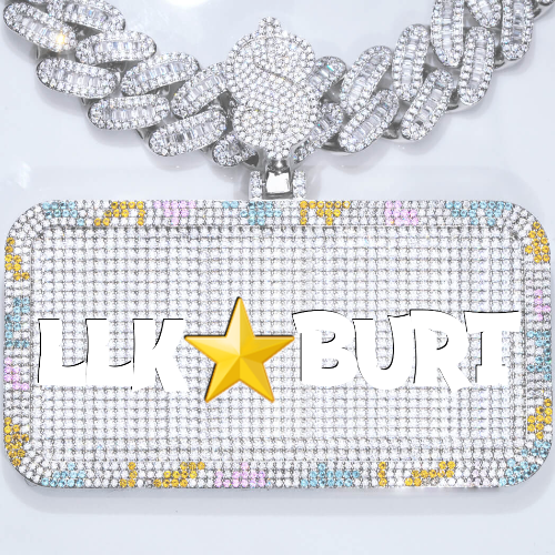 CUSTOM LETTER NECKLACE 3D COLORFUL SQUARE
