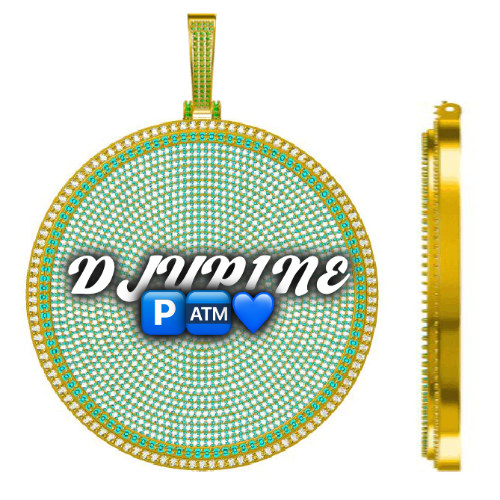 CUSTOM LETTER NECKLACE 3D BIG DISC