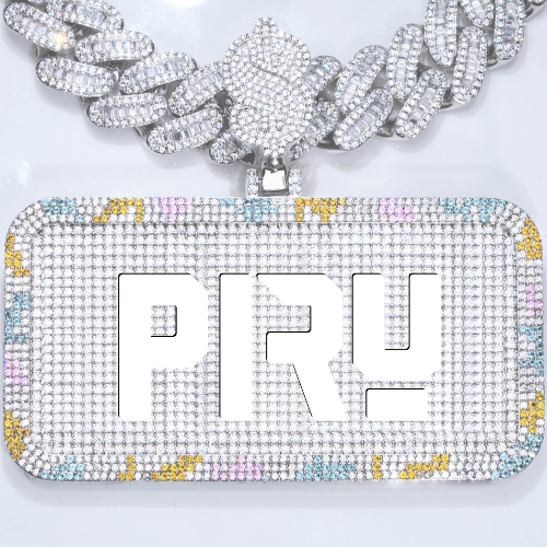CUSTOM LETTER NECKLACE 3D COLORFUL SQUARE