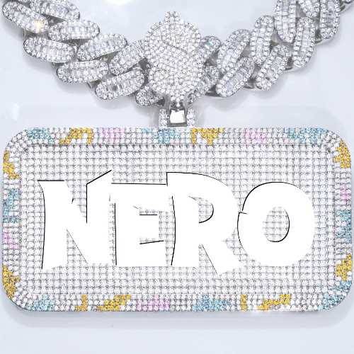 CUSTOM LETTER NECKLACE 3D COLORFUL SQUARE